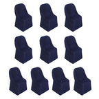 10 Pack Polyester Chair Covers for Folding Chairs Navy Blue - Wrinkle - Free Stain - Resistant Slip - On Slipcovers - Bell Racket Store