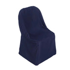 10 Pack Polyester Chair Covers for Folding Chairs Navy Blue - Wrinkle - Free Stain - Resistant Slip - On Slipcovers - Bell Racket Store
