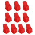 10 Pack Polyester Chair Covers for Folding Chairs Red - Wrinkle - Free Stain - Resistant Slip - On Slipcovers - Bell Racket Store