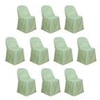 10 Pack Polyester Chair Covers for Folding Chairs Sage Green - Wrinkle - Free Stain - Resistant Slip - On Slipcovers - Bell Racket Store