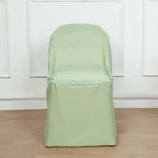 10 Pack Polyester Chair Covers for Folding Chairs Sage Green - Wrinkle - Free Stain - Resistant Slip - On Slipcovers - Bell Racket Store