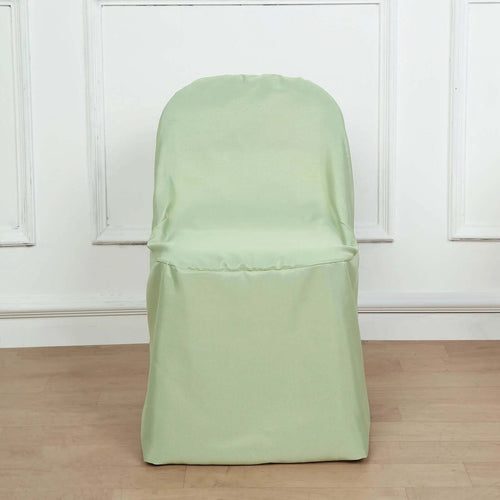 10 Pack Polyester Chair Covers for Folding Chairs Sage Green - Wrinkle - Free Stain - Resistant Slip - On Slipcovers - Bell Racket Store
