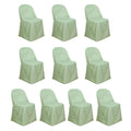 10 Pack Polyester Chair Covers for Folding Chairs Sage Green - Wrinkle - Free Stain - Resistant Slip - On Slipcovers - Bell Racket Store