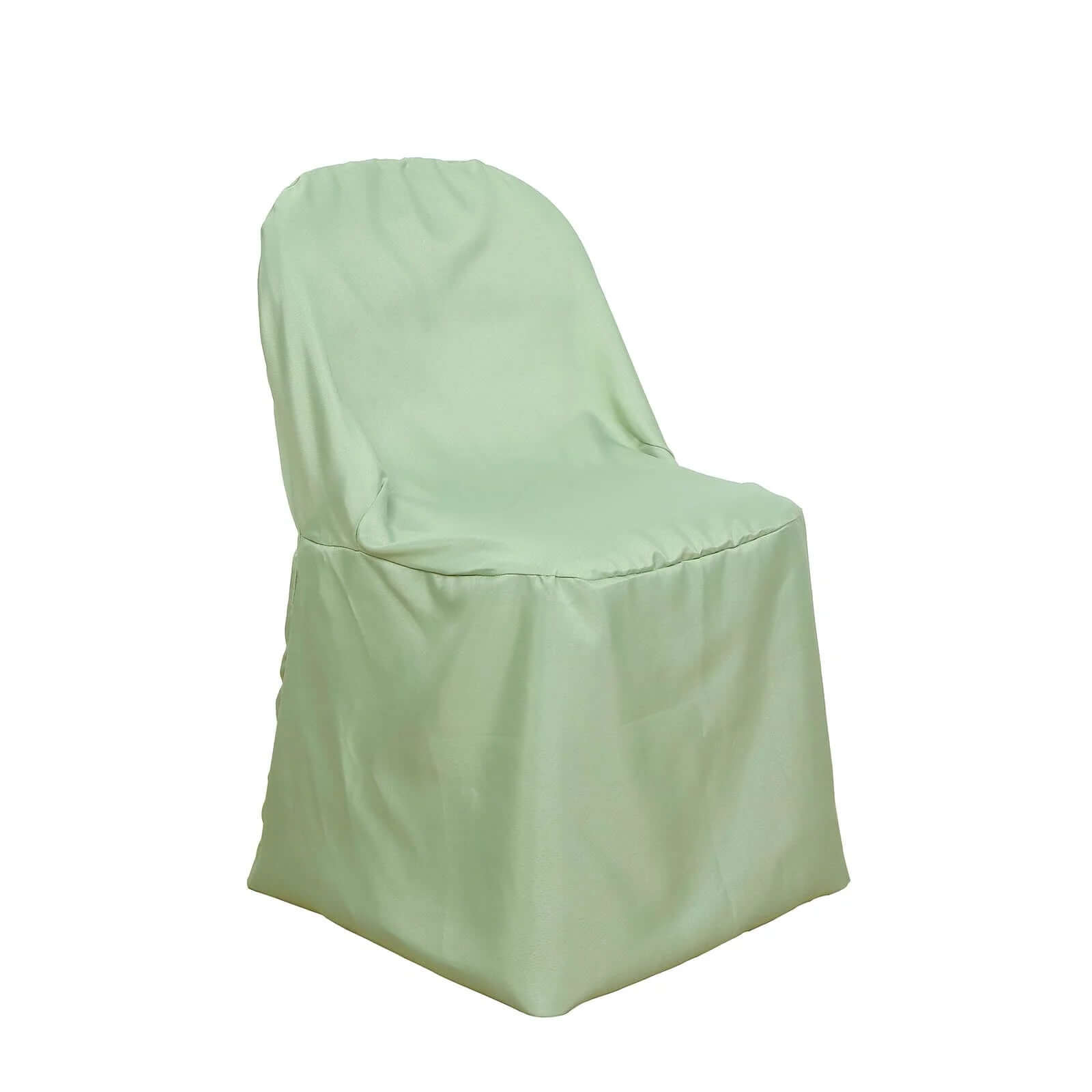 10 Pack Polyester Chair Covers for Folding Chairs Sage Green - Wrinkle - Free Stain - Resistant Slip - On Slipcovers - Bell Racket Store