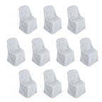 10 Pack Polyester Chair Covers for Folding Chairs Silver - Wrinkle - Free Stain - Resistant Slip - On Slipcovers - Bell Racket Store