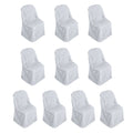 10 Pack Polyester Chair Covers for Folding Chairs Silver - Wrinkle - Free Stain - Resistant Slip - On Slipcovers - Bell Racket Store