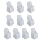 10 Pack Polyester Chair Covers for Folding Chairs Silver - Wrinkle - Free Stain - Resistant Slip - On Slipcovers - Bell Racket Store