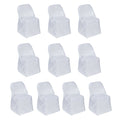 10 Pack Polyester Chair Covers for Folding Chairs White - Wrinkle - Free Stain - Resistant Slip - On Design for Events - Bell Racket Store