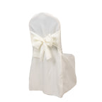 10 - Pack Polyester Slip - On Banquet Chair Covers with Attached Sashes â€“ Ivory Reusable Stain - Resistant Covers for Wedding & Event Decor - Bell Racket Store