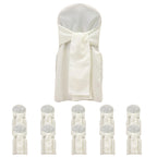 10 - Pack Polyester Slip - On Banquet Chair Covers with Attached Sashes â€“ Ivory Reusable Stain - Resistant Covers for Wedding & Event Decor - Bell Racket Store