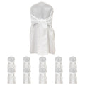 10 - Pack Polyester Slip - On Banquet Chair Covers with Attached Sashes â€“ White Reusable Stain - Resistant Covers for Wedding & Event Decor - Bell Racket Store