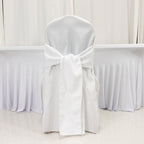 10 - Pack Polyester Slip - On Banquet Chair Covers with Attached Sashes â€“ White Reusable Stain - Resistant Covers for Wedding & Event Decor - Bell Racket Store