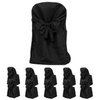 10 - Pack Polyester Slip - On Folding Chair Covers with Attached Sashes â€“ Black Durable Reusable Covers for Wedding & Event Decor - Bell Racket Store