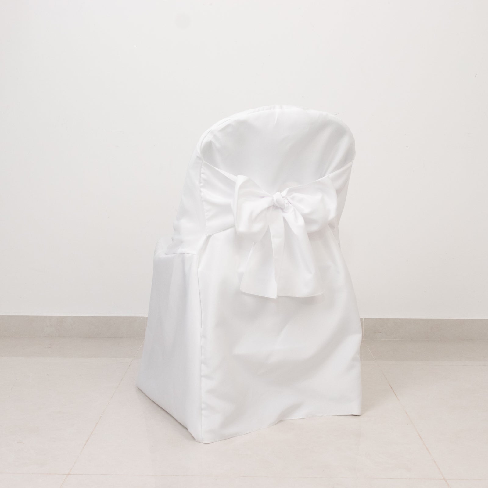 10 - Pack Polyester Slip - On Folding Chair Covers with Attached Sashes â€“ White Durable Reusable Covers for Wedding & Event Decor - Bell Racket Store