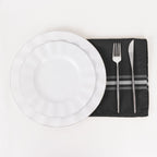 10 Pack Premium Spun Polyester 18"x22" Napkins Black/White Bistro Style - Highly Absorbent Cotton - Like Feel Cloth Napkins - Bell Racket Store