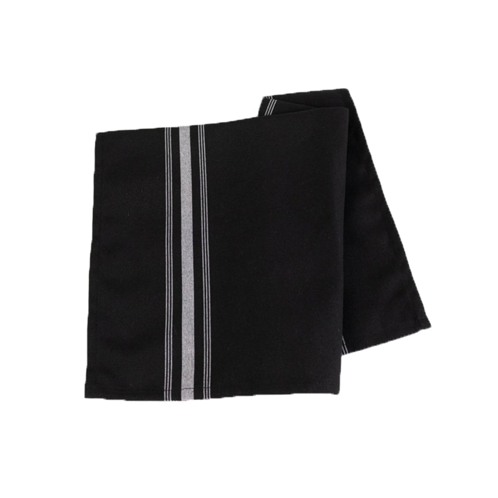 10 Pack Premium Spun Polyester 18"x22" Napkins Black/White Bistro Style - Highly Absorbent Cotton - Like Feel Cloth Napkins - Bell Racket Store