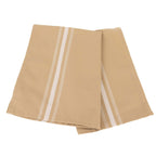 10 Pack Premium Spun Polyester 18"x22" Napkins Champagne/White Bistro Style - Highly Absorbent Cotton - Like Feel Cloth Napkins - Bell Racket Store