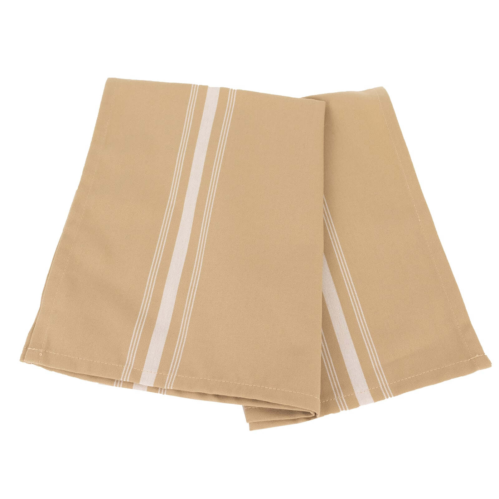 10 Pack Premium Spun Polyester 18"x22" Napkins Champagne/White Bistro Style - Highly Absorbent Cotton - Like Feel Cloth Napkins - Bell Racket Store