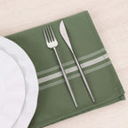 10 Pack Premium Spun Polyester 18"x22" Napkins Dusty Sage Green/White Bistro Style - Highly Absorbent Cotton - Like Feel Cloth Napkins - Bell Racket Store