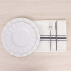 10 Pack Premium Spun Polyester 18"x22" Napkins White/Black Bistro Style - Highly Absorbent Cotton - Like Feel Cloth Napkins for Everyday Dining or Celebrations - Bell Racket Store