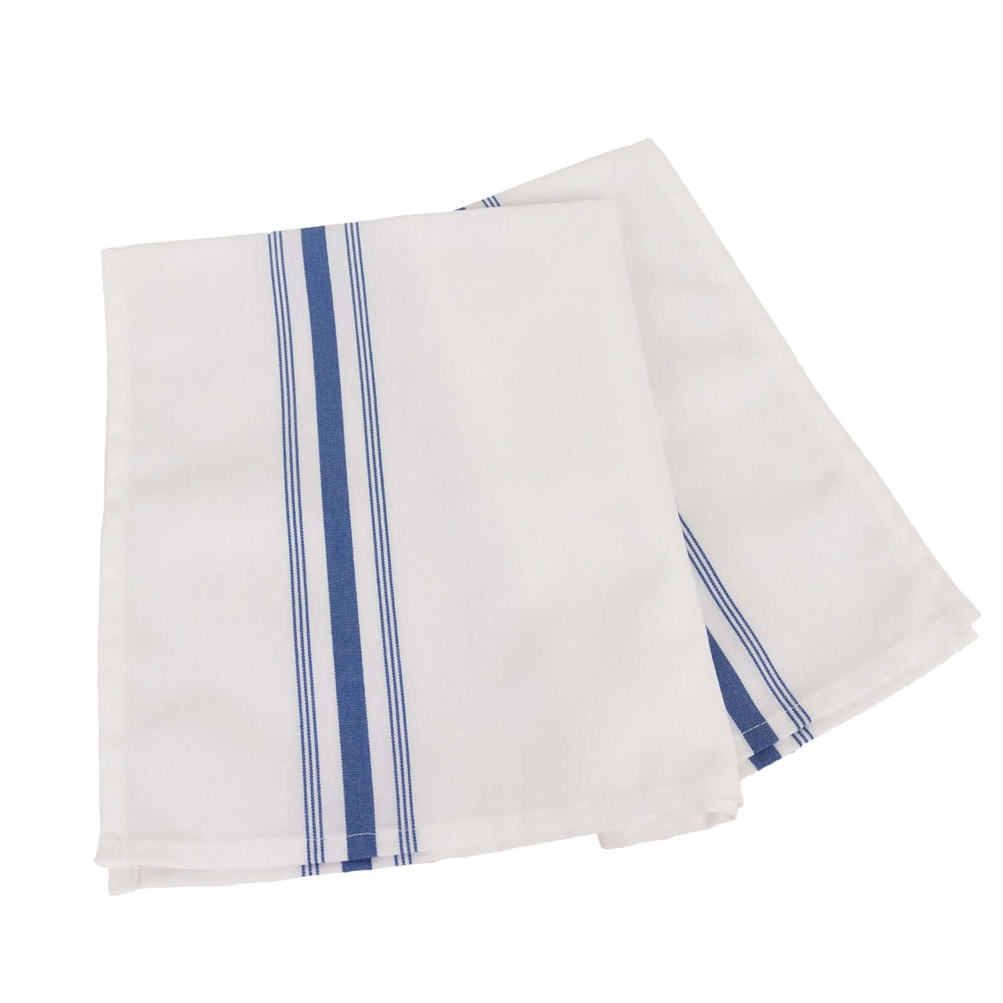 10 Pack Premium Spun Polyester 18"x22" Napkins White/Blue Bistro Style - Highly Absorbent Cotton - Like Feel Cloth Napkins - Bell Racket Store