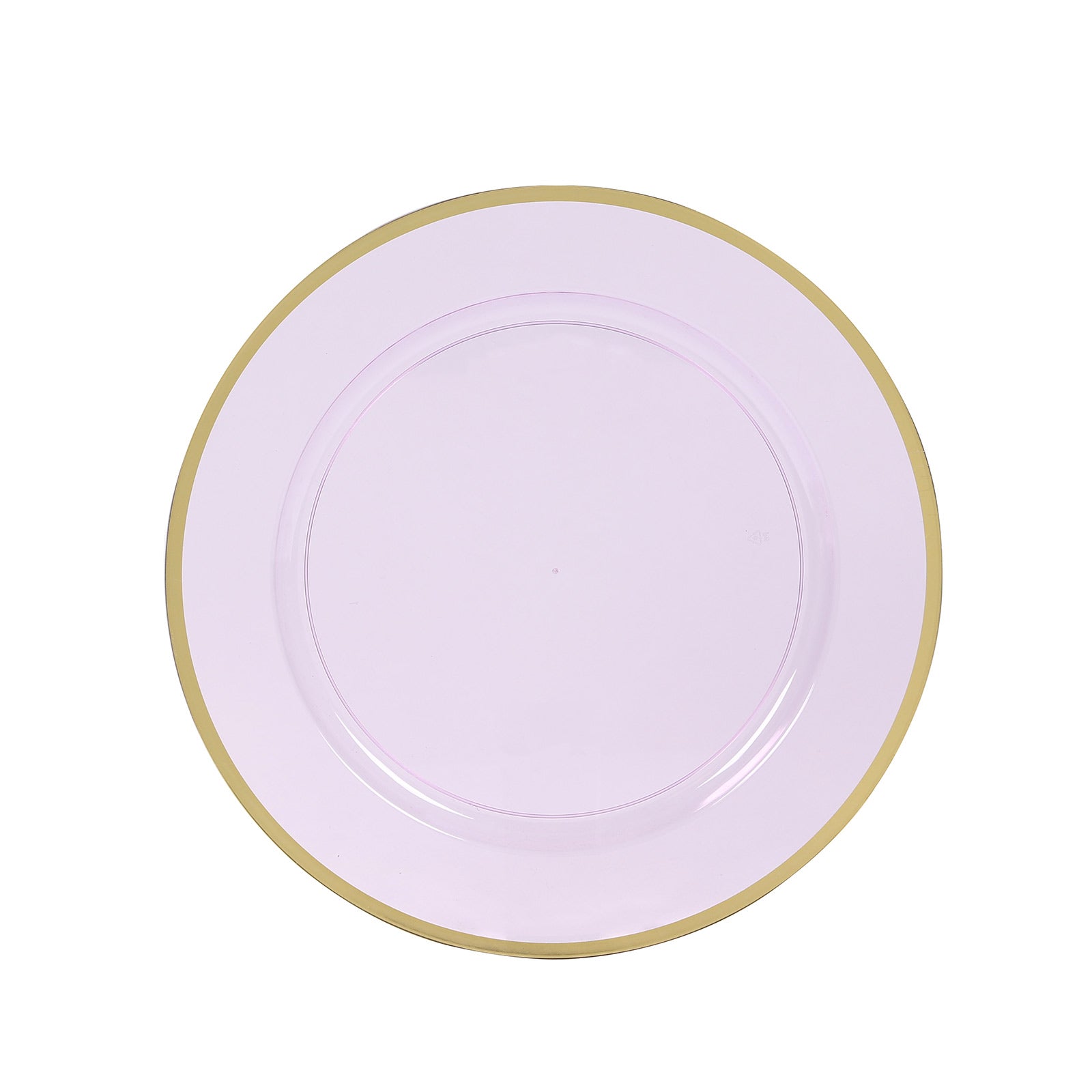 10 Pack Purple Economy Plastic Charger Plates With Gold Rim, 12" Round Transparent Dinner Chargers Event Tabletop Decor - Bell Racket Store