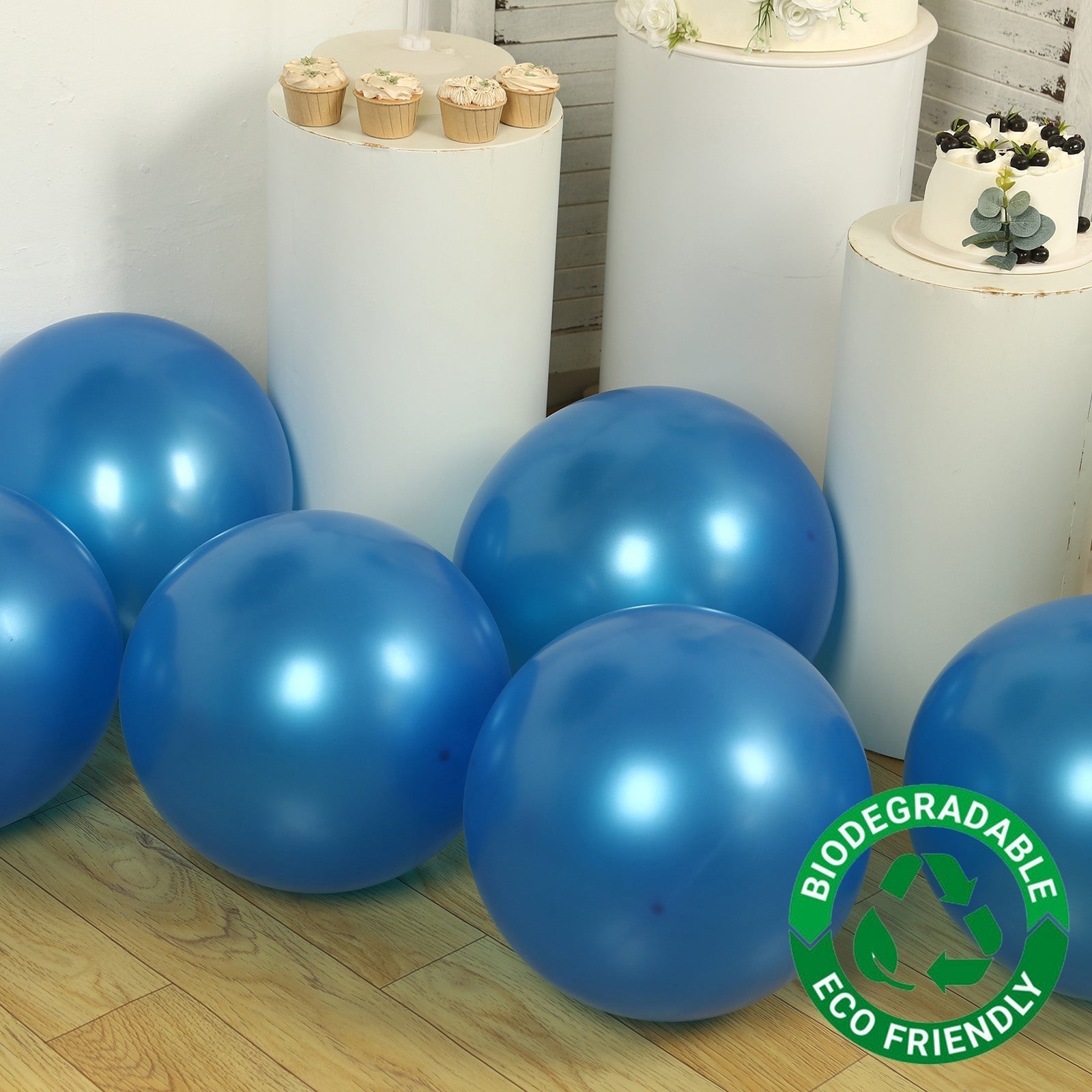 10 Pack Royal Blue Biodegradable Balloons, 18" Thickened Extra Strong Eco - friendly Latex Helium Party Balloons - Bell Racket Store