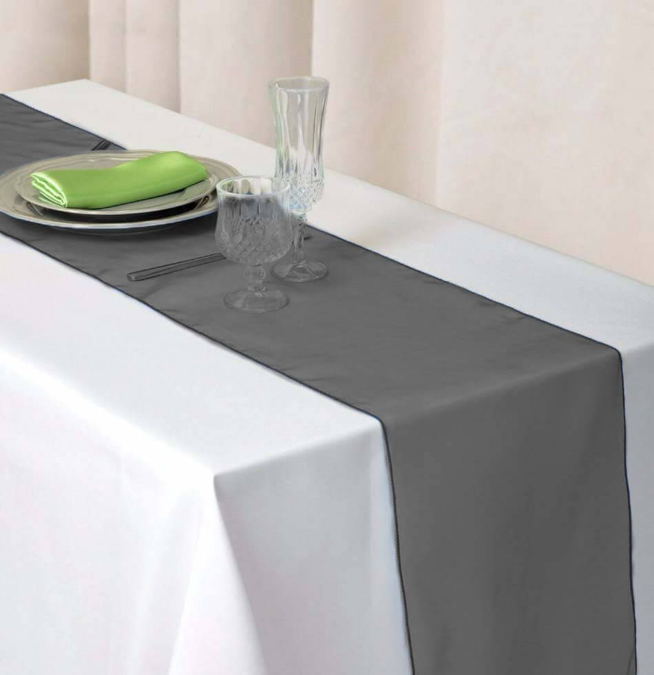 10 Pack Sheer Organza 14"x108" Table Runners Black - Soft and Lightweight Table Accent - NestOCart