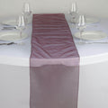 10 Pack Sheer Organza 14"x108" Table Runners Burgundy - Soft and Lightweight Table Accent