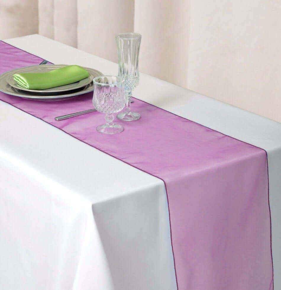 10 Pack Sheer Organza 14"x108" Table Runners Fuchsia - Soft and Lightweight Table Accent - NestOCart