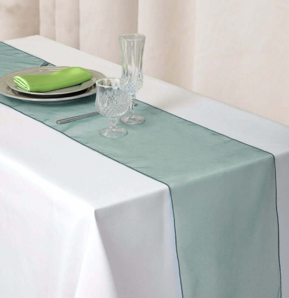 10 Pack Sheer Organza 14"x108" Table Runners Hunter Emerald Green - Soft and Lightweight Table Accent - NestOCart