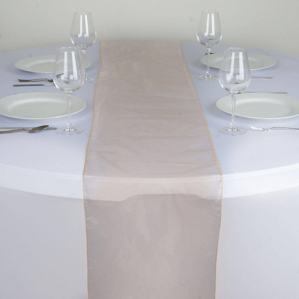 10 Pack Sheer Organza 14"x108" Table Runners Peach - Soft and Lightweight Table Accent
