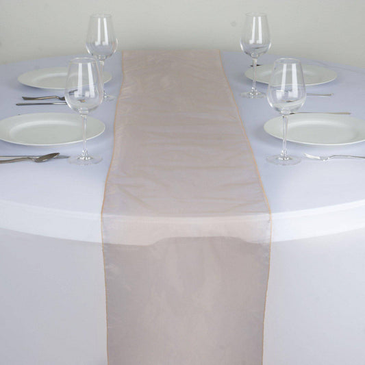 10 Pack Sheer Organza 14"x108" Table Runners Peach - Soft and Lightweight Table Accent - NestOCart