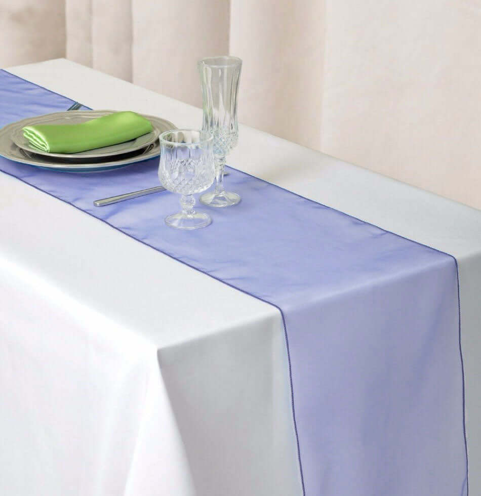 10 Pack Sheer Organza 14"x108" Table Runners Purple - Soft and Lightweight Table Accent - NestOCart