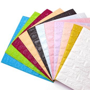 10 Pack Silver foam Brick Peel And Stick 3D Wall Tile Panels - Covers 58sq.ft - Bell Racket Store