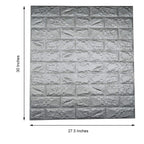 10 Pack Silver foam Brick Peel And Stick 3D Wall Tile Panels - Covers 58sq.ft - Bell Racket Store