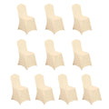 10 Pack Spandex Chair Covers for Banquet Chairs Beige - Durable Reusable Stretch Slip - On Covers - Bell Racket Store