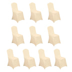 10 Pack Spandex Chair Covers for Banquet Chairs Beige - Durable Reusable Stretch Slip - On Covers - Bell Racket Store