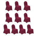10 Pack Spandex Chair Covers for Banquet Chairs Burgundy - Durable Reusable Stretch Slip - On Covers - Bell Racket Store
