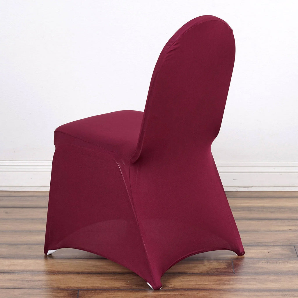 10 Pack Spandex Chair Covers for Banquet Chairs Burgundy - Durable Reusable Stretch Slip - On Covers - Bell Racket Store