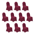 10 Pack Spandex Chair Covers for Banquet Chairs Burgundy - Durable Reusable Stretch Slip - On Covers - Bell Racket Store