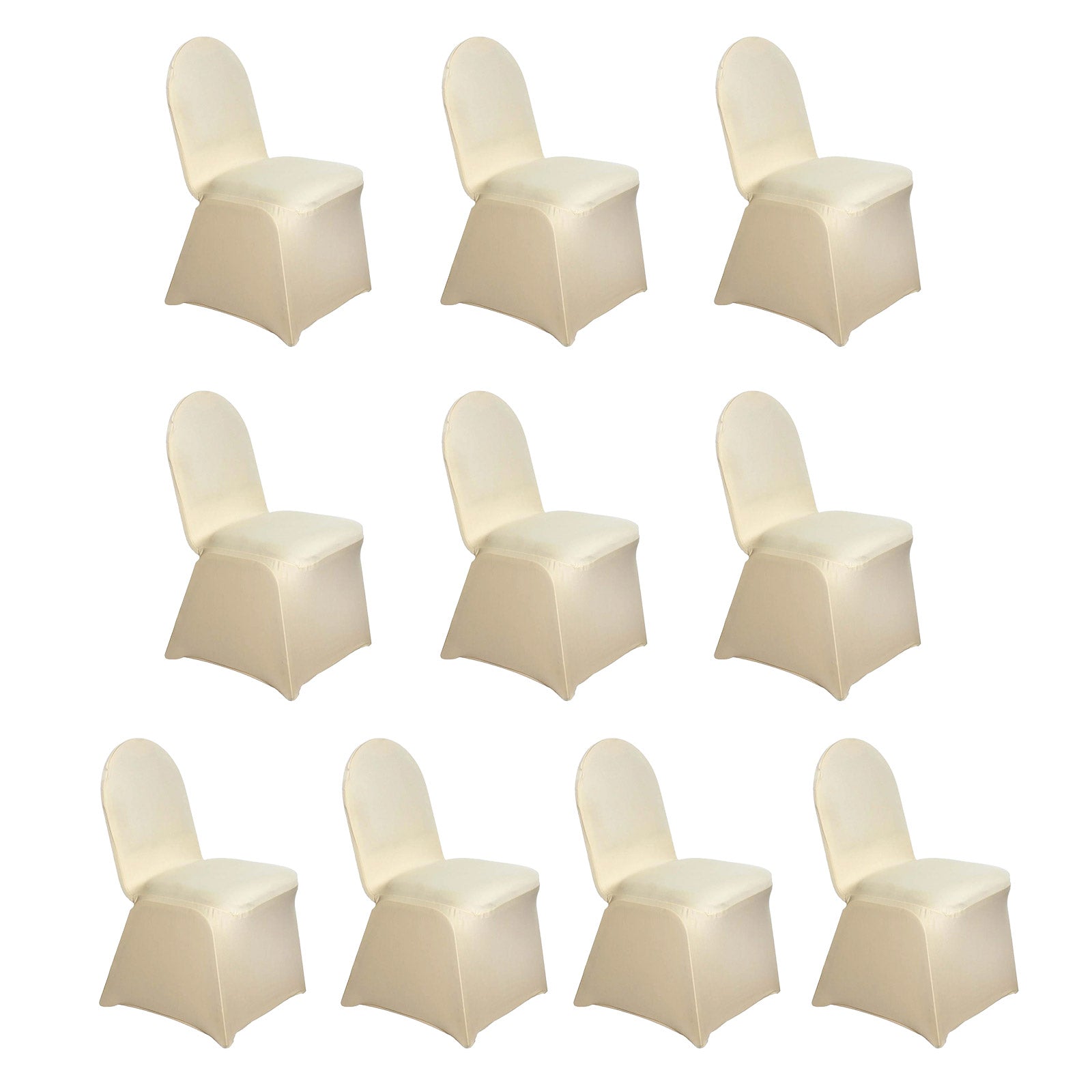 10 Pack Spandex Chair Covers for Banquet Chairs Champagne - Durable Reusable Stretch Slip - On Covers - Bell Racket Store