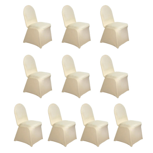 10 Pack Spandex Chair Covers for Banquet Chairs Champagne - Durable Reusable Stretch Slip - On Covers - Bell Racket Store
