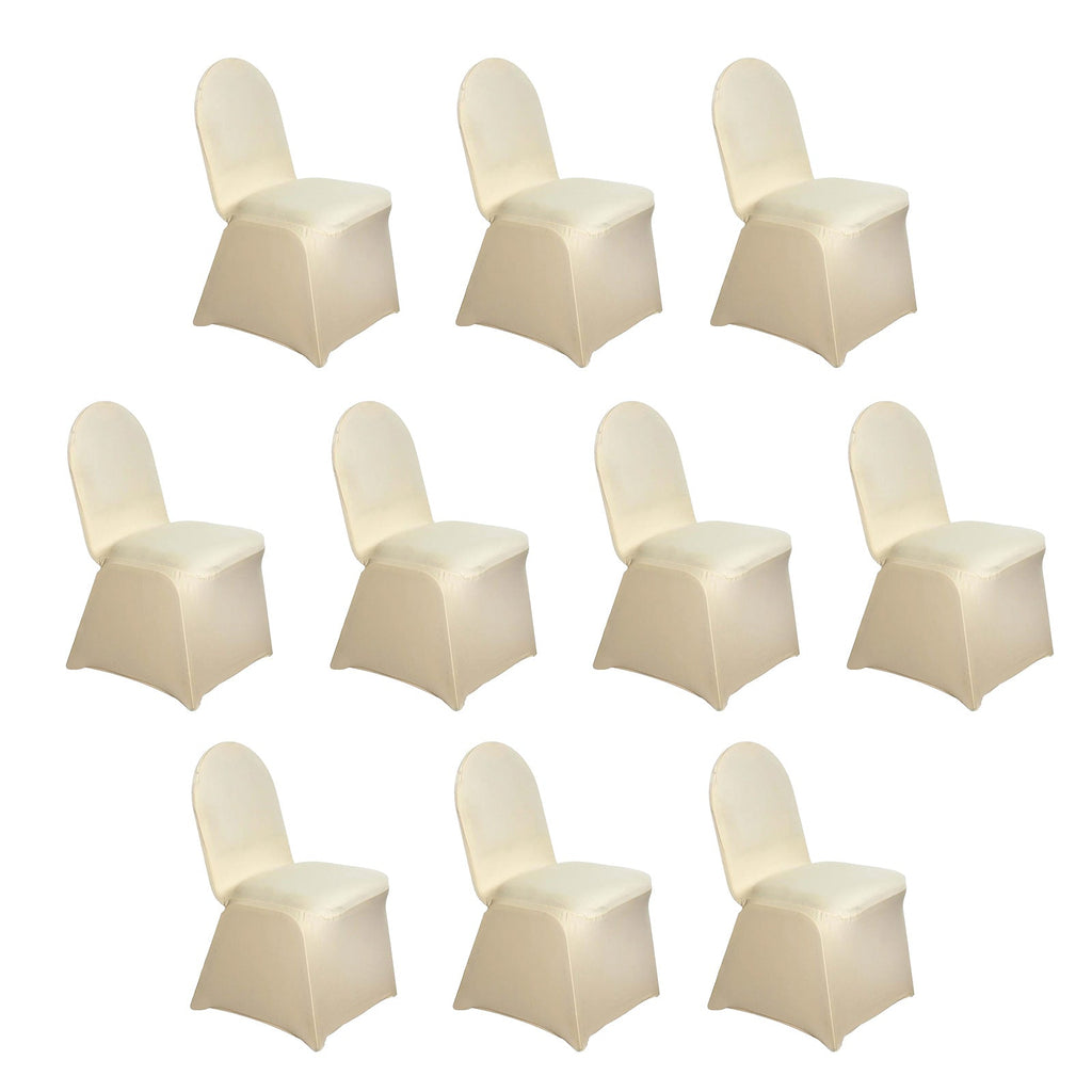 10 Pack Spandex Chair Covers for Banquet Chairs Champagne - Durable Reusable Stretch Slip - On Covers - Bell Racket Store