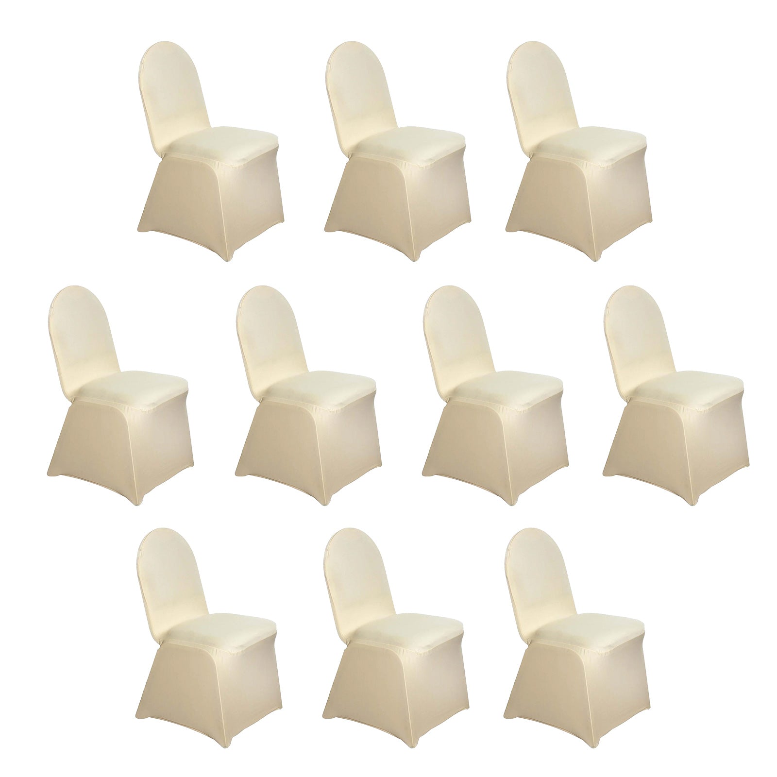 10 Pack Spandex Chair Covers for Banquet Chairs Champagne - Durable Reusable Stretch Slip - On Covers - Bell Racket Store