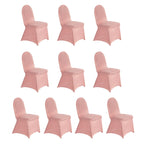 10 Pack Spandex Chair Covers for Banquet Chairs Dusty Rose - Durable Reusable Stretch Slip - On Covers - Bell Racket Store