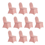 10 Pack Spandex Chair Covers for Banquet Chairs Dusty Rose - Durable Reusable Stretch Slip - On Covers - Bell Racket Store