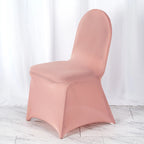 10 Pack Spandex Chair Covers for Banquet Chairs Dusty Rose - Durable Reusable Stretch Slip - On Covers - Bell Racket Store