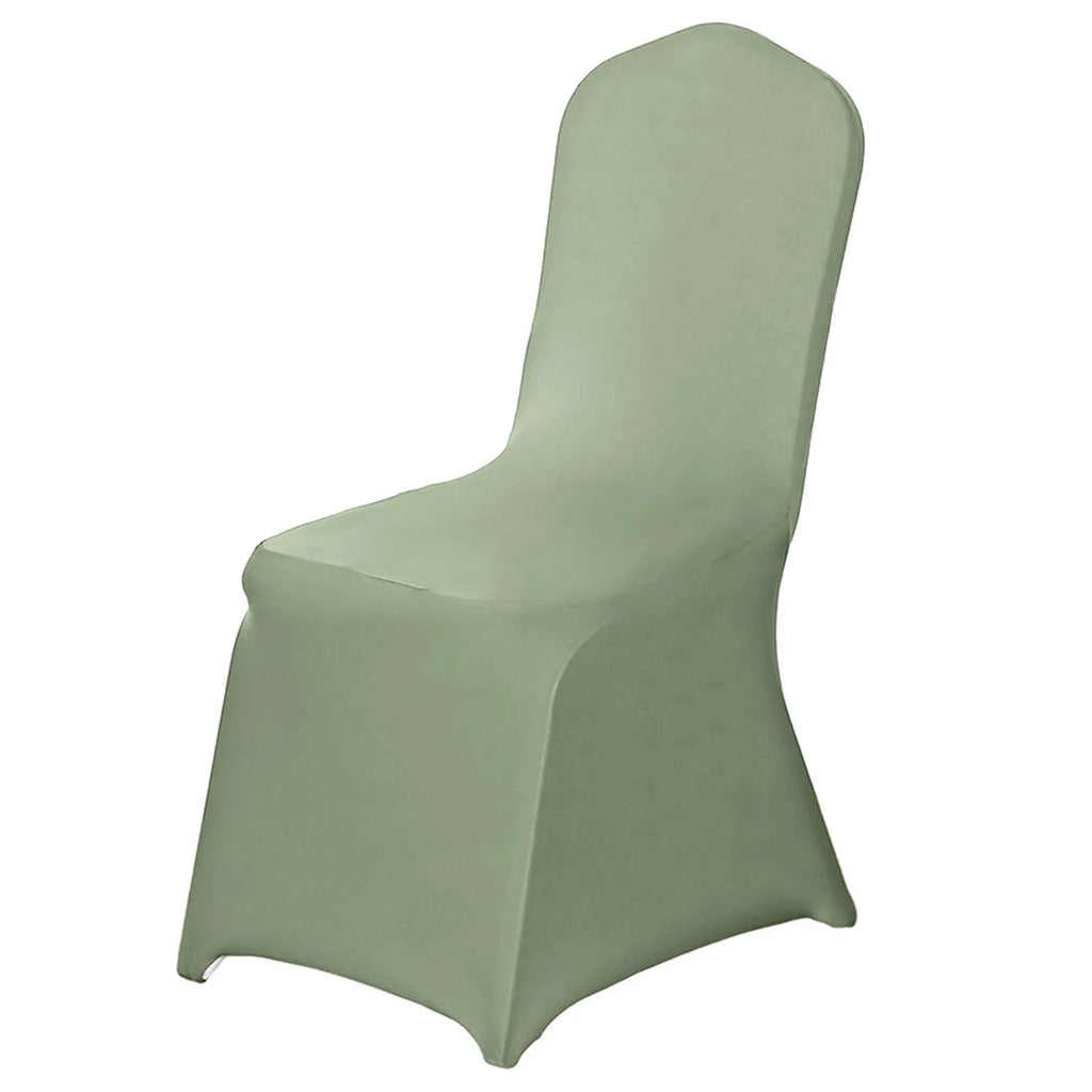 10 Pack Spandex Chair Covers for Banquet Chairs Dusty Sage Green - Durable Reusable Stretch Slip - On Covers - Bell Racket Store