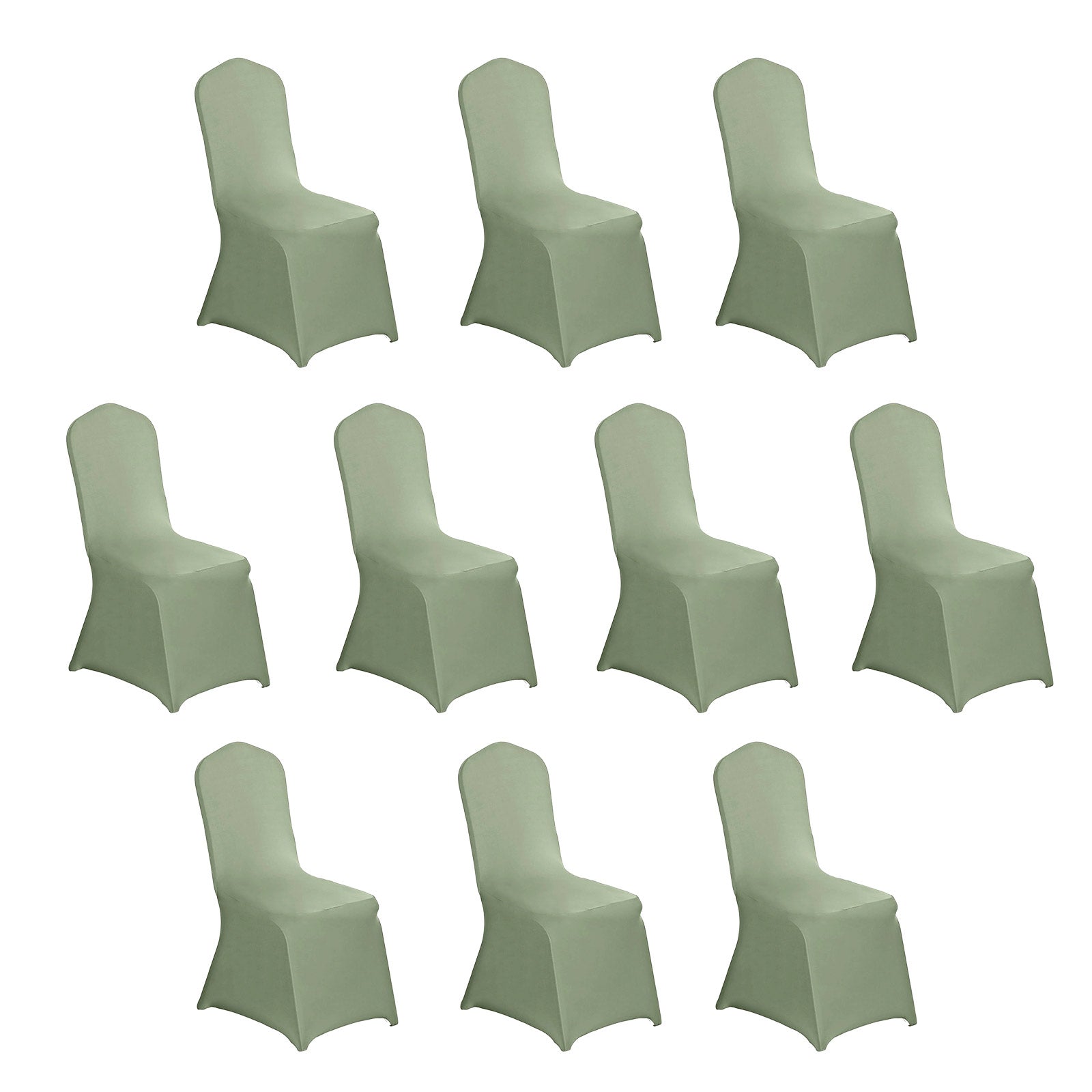 10 Pack Spandex Chair Covers for Banquet Chairs Dusty Sage Green - Durable Reusable Stretch Slip - On Covers - Bell Racket Store